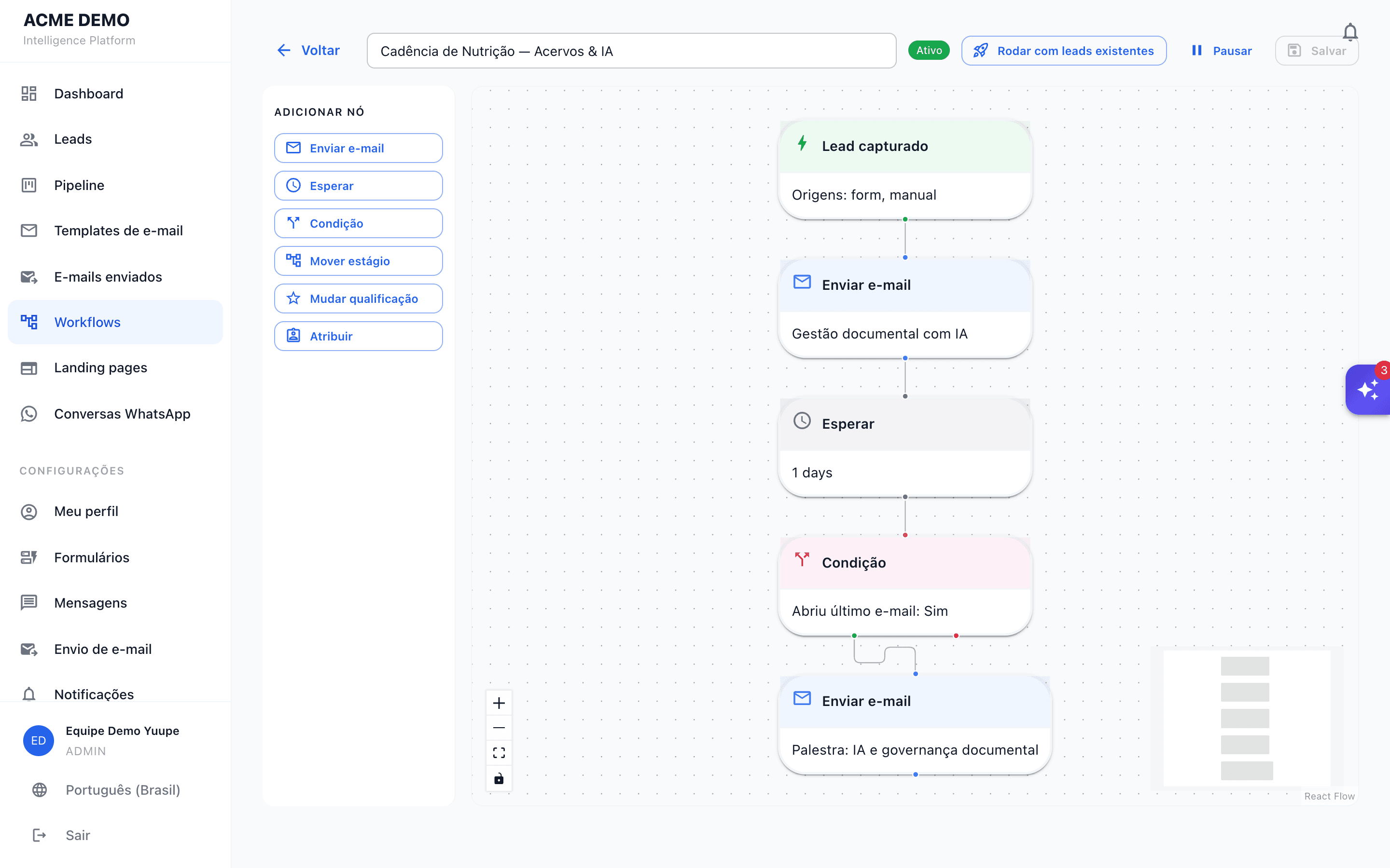 Fluxos de automação por prompt